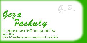 geza paskuly business card